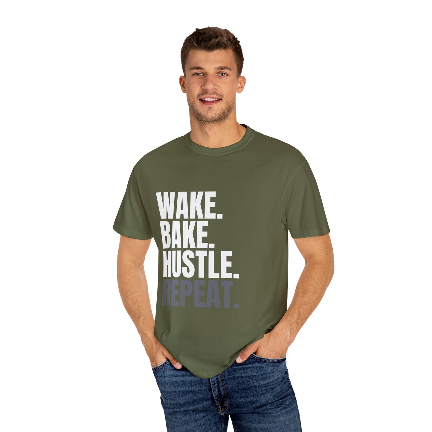 WAKE. BAKE. HUSTLE. REPEAT. – The Daily Ritual Tee