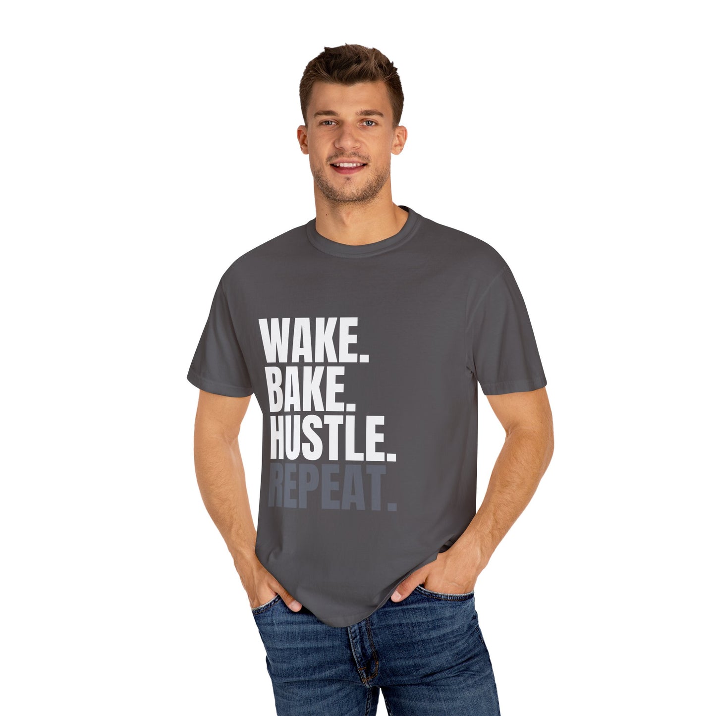 WAKE. BAKE. HUSTLE. REPEAT. – The Daily Ritual Tee