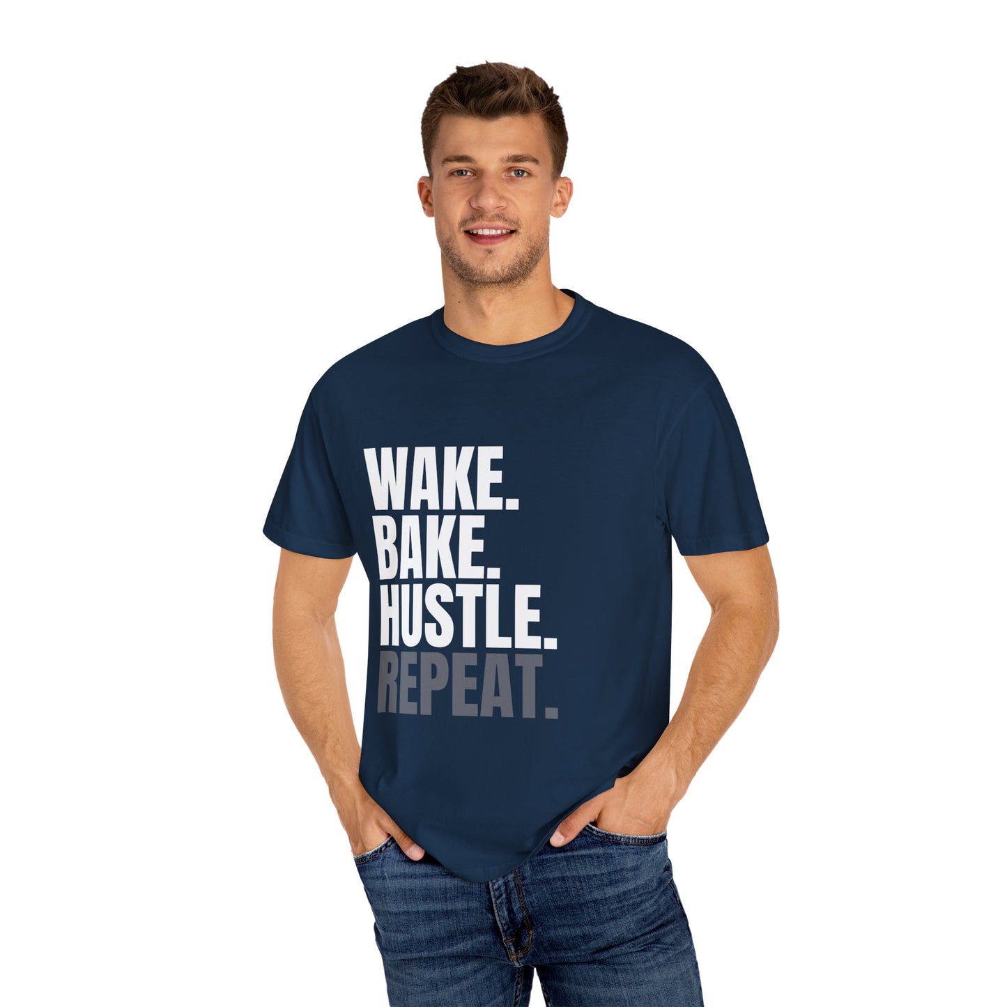 WAKE. BAKE. HUSTLE. REPEAT. – The Daily Ritual Tee