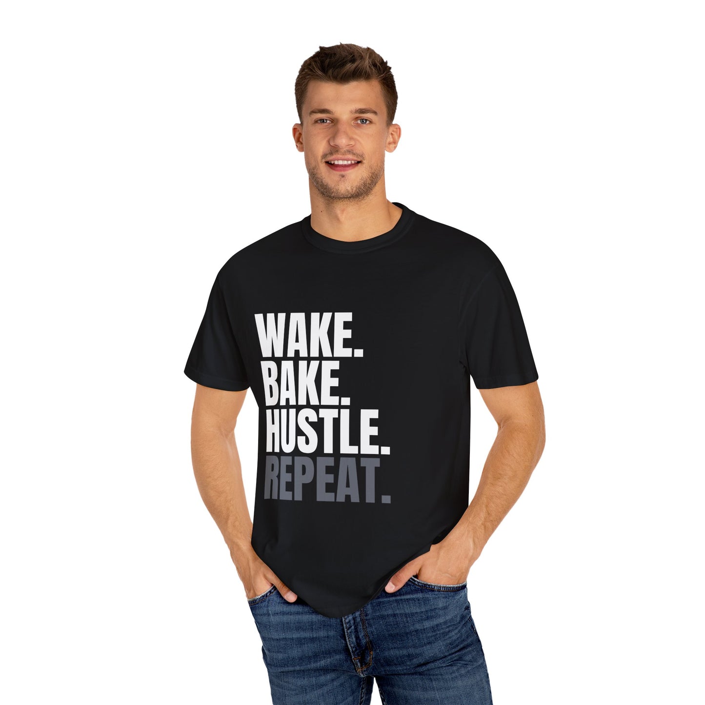 WAKE. BAKE. HUSTLE. REPEAT. – The Daily Ritual Tee
