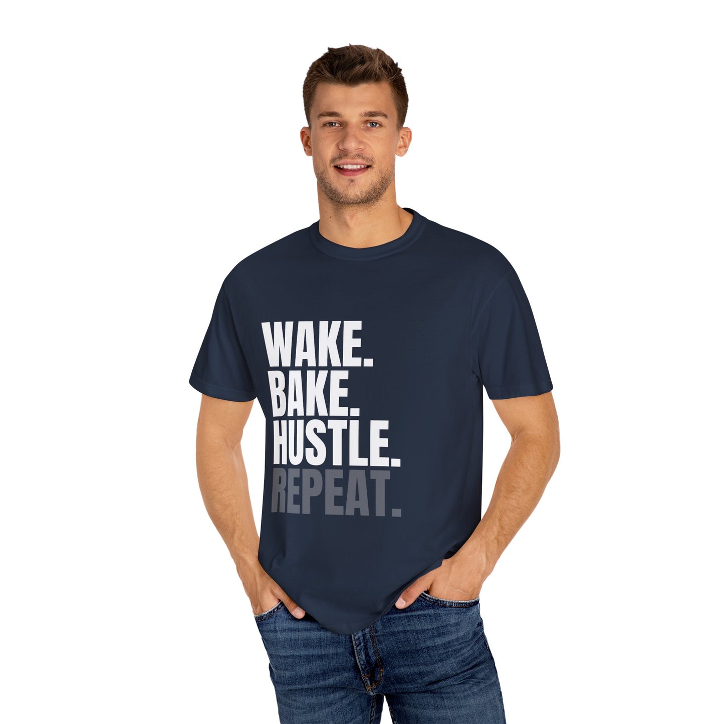 WAKE. BAKE. HUSTLE. REPEAT. – The Daily Ritual Tee